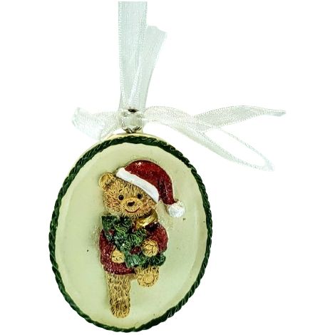 Ciondolo natalizio ORSETTO CON CAPPELLO 5,5 CM (1/3)