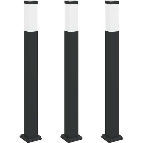 Balizas de luz, 3 unidades, 80 cm, color negro, IP44 vidaXL