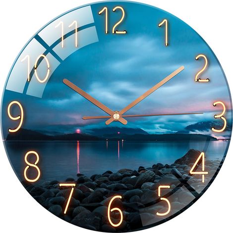 Moderne, geräuschlose Quarz-Wanduhr, 30 cm, batteriebetrieben, fürs Schlafzimmer