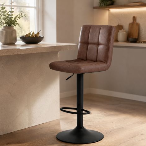 Chaise pivotante réglable en simili cuir marron OKMYHOME (1/4)