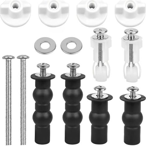 14 Pièces Fixation Abattant WC Vis, Universel Fixation de Siège de Toilette, Vis D'Expansion pour Couvercle de Toilette, Rechange pour Couvercle de Toilette, Vis pour Lunette Toilette Ensemble (1/5)