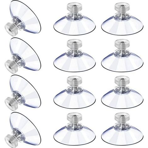 royaluxe -Ventouses en Plastique Ventouse Anti-Collision Transparente en Caoutchouc Vis Écrou en Métal Ventouse Solide en PVC Transparent Remplacement avec Écrou de Vis Fontainebleau 12PCS (1/5)