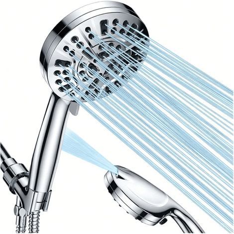 Pozzetto per doccia a pressione principale ed eliminatore di cloro, pozzetto per doccia filtrante a 10 funzioni, set per doccia con pistola a getto posteriore, pozzetto per doccia domestica (1/5)
