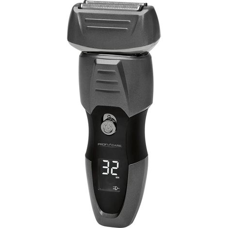 Proficare HR 3012 Afeitadora Eléctrica Láminas Fexibles, Cortapatillas Desplegable, Batería Recargable, Pantalla LED-IPX5 600mAh Negro/Gris (1/5)