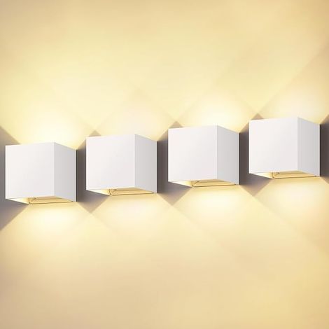 ledmo Confezione da 4 applique LED da esterno da 20W, luce bianca calda 3000K, luce da interno con angolo del fascio regolabile, impermeabili IP65. (1/5)
