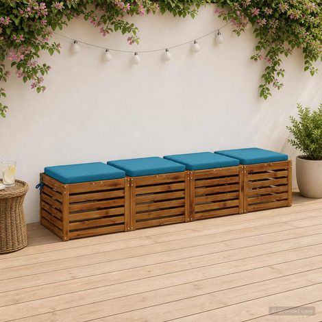 vidaXL 4-Piece Seat Cushions SOEST 4 pcs 100% Polyester Light Blue (1/5)