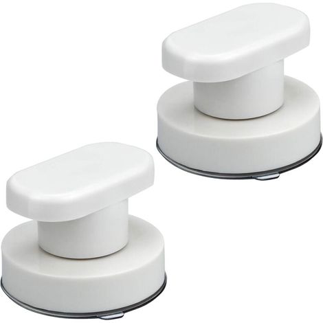 2 Pack Suction Cup Toilet Seat Handle Door Handle Drawer Pull with Powerful Suction Cup for Glass Door Mirror Glass (1/4)