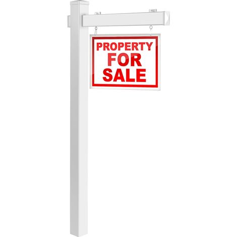 Immobilien-Schildpfosten, PVC, 180 cm, kein Aushub erforderlich