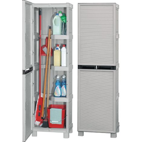 ARMADIO PORTASCOPE IN POLIPROPILENE 1 ANTA E 3 RIPIANI 50 X 39 X H172 CM (1/6)