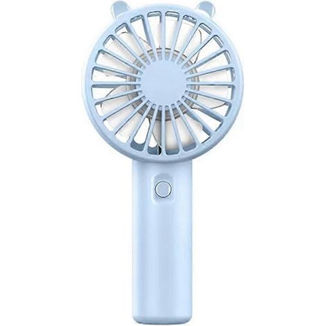 Mini-tragbarer, per USB aufladbarer Ventilator mit Tischfuß, ideal für Make-up und Wimpern, für Frauen und Mädchen, für den Außenbereich (blau). (1/5)
