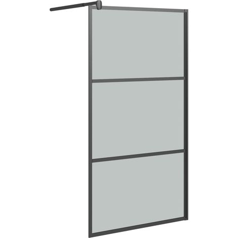 Paroi de douche - Paroi de baignoire Moderne 115x195 cm Verre ESG foncé Noir BV813828 - BonneVie (1/5)