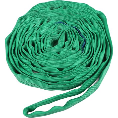 Élingue de levage flexible en polyester à double boucle verte 2T 4M pour grue industrielle, corde de remorquage (1/5)