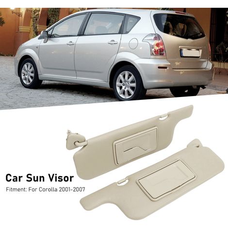Cache-Soleil pour Auto avec Miroir de Maquillage Gris - 2 Pièces - Compatible Toyota E120/E130 2001-2007 (1/5)