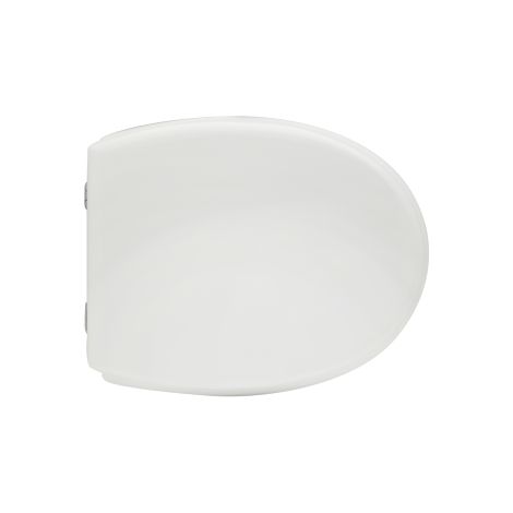 Sedile wc coprivaso per Cesabo vaso Alexandra 44-46,5 x 38 cm copriwater bianco con cerniere regolabili in legno colato (1/3)
