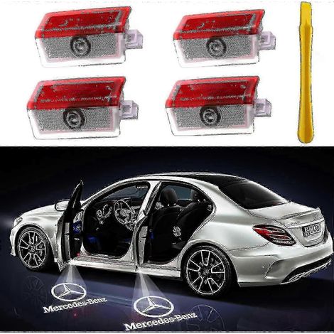 Projecteur de logo 3D fantôme pour portières de voiture - Lot de 4 pour ABCEMG AMG GL GLA GLC GL GLS Classe W166 W176 (1/3)