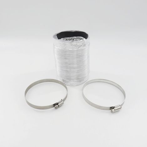 Conduit d'évacuation pour hotte de cuisine avec clapet anti-retour en aluminium, conduit télescopique, accessoires pour hotte de cuisine 160 x 1,5 mètres