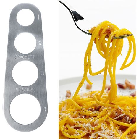 1 Stück Spaghetti-Messlöffel aus Edelstahl, Messwerkzeug für 4 Portionen, Nudelkochlineal (1/5)