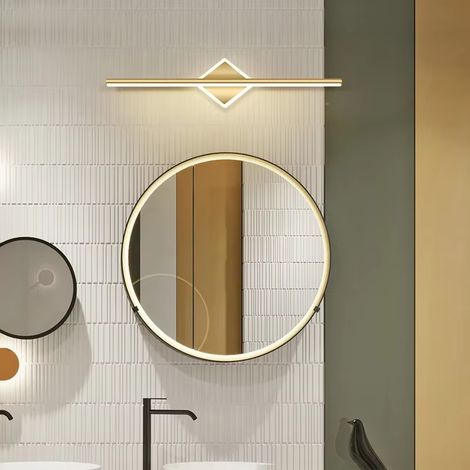 Miroir de salle de bain 40 cm lumière murale,lampe de maquillage de vinaigrette de luxe,appliques murales modernes,lumière miroir à LED blanche chaude (1/5)