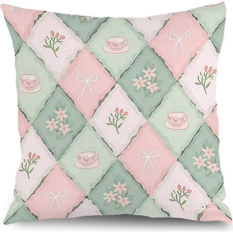 Housse de coussin floral coloré, décoration canapé,40×40cm (1/5)