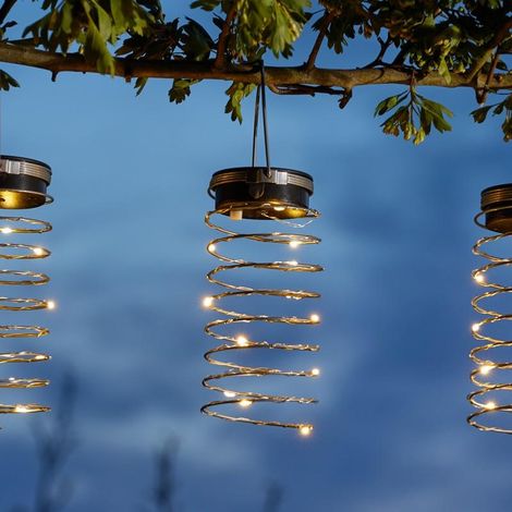 Suspension solaire Spiralight 14 leds blanc chaud