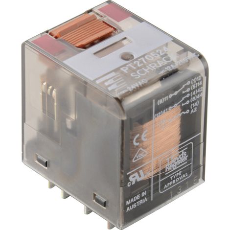 TE Connectivity PT570524 Miniaturrelais 24 V/AC 6 A 4 Wechsler 1 St. (1/2)