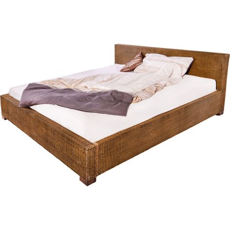Loombett Korbbett Doppelbett Braun aus Loom-Geflecht 180 x 200 cm TUNIS (1/5)
