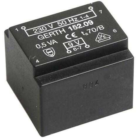 Gerth PT202401 Transformateur pour circuits imprimés 1 x 230 V 1 x 24 V/AC 0.50 VA 20 mA V056311 (1/5)