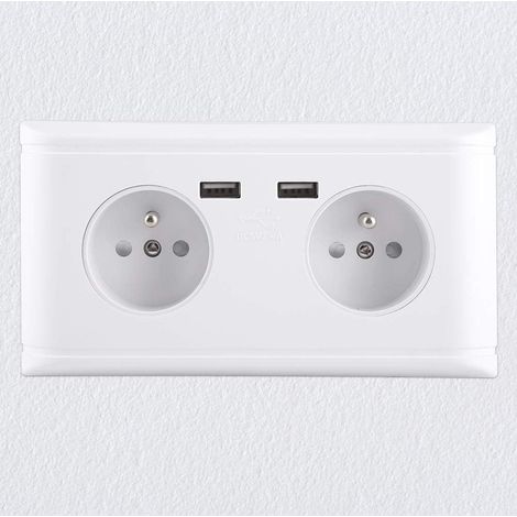Multi-Fonctionnelle UE Prise Murale Prise de Courant Prise avec Double Port USB for Chargeur de téléphone 250V 1pc (1/4)