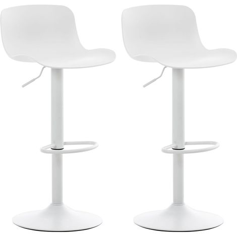 Set di 2 sgabelli da bar girevoli dal design contemporaneo in polipropilene bianco 100001025