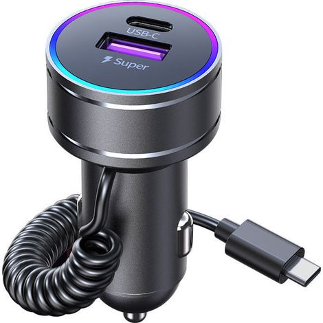 Super Fast Car Charger with Metal Casing for Apple, Huawei, and Samsung PD 30W Car Chargers -- K16A - Black (1/4)