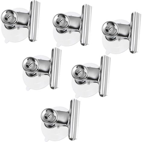 Lot de 6 Pinces à Ventouse Moyennes en PVC Clips en Acier Inoxydable Réutilisables et Résistantes pour Suspendre Affiches Accessoires Bureau et Décorations Murales (1/5)