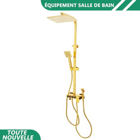 WAOBDLA Set de douche murale G1/2 Kit de douche de salle de bain monté au mur hauteur réglable (1/5)