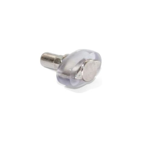 Emuca Soporte para estante de cristal, D. 5 mm, Plástico y zamak, Niquelado, 50 ud. -