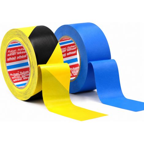 Ruban adhésif de marquage au sol PVC 4169 jaune et noir 10 mm x 33 m 10mm 1 kg – Livraison gratuite