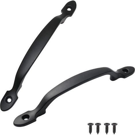 Juego de 2 tiradores para muebles, tiradores negros arqueados para armarios, tiradores de aleación de aluminio para puertas de armarios de cocina, baños y cómodas. (1/5)