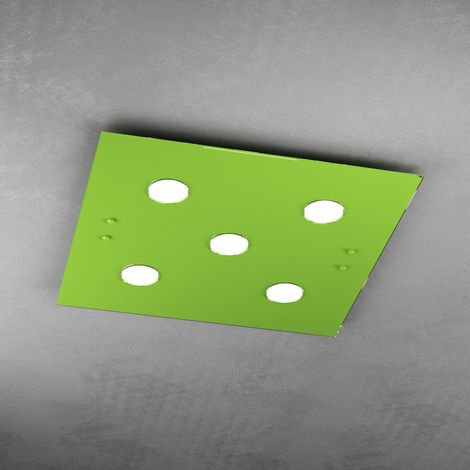 Plafoniera Moderna Quadrata Path Vetro Verde 5 Luci Gx53 (1/3)