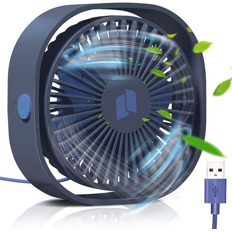 Ventilatore USB, mini ventilatore, ventilatore silenzioso, ventilatore USB portatile e a bassa rumorosità, 3 velocità regolabili, ventilatore USB per campeggio (1/5)