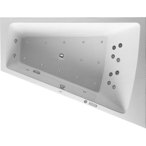 Baignoire bain à remous Duravit PAIOVA 235 l 170x130 blanc 1 dossier incliné droite Combi-Syst E