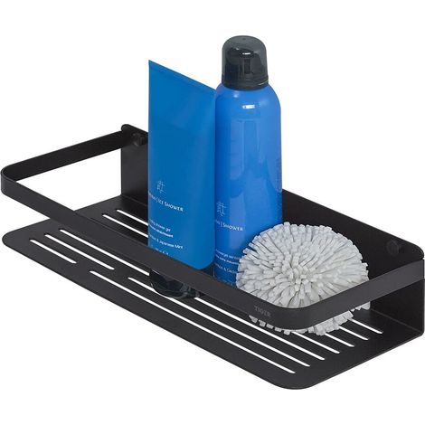 Tiger Caddy Duschkorb Rechteck groß Schwarz Cestello Doccia, Acciaio Inox, Nero, Grande