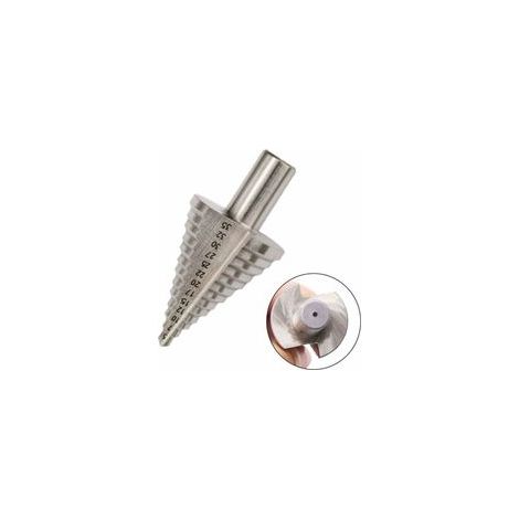 Foret conique étagé, 13 étapes 5 mm-35 mm HSS Foret étagé 4241 Foret étagé Outil de coupe-trou en titane à pointe conique à pointe hexagonale Kit d'outils HSS pour acier, bois, plastique, etc. (1/4)