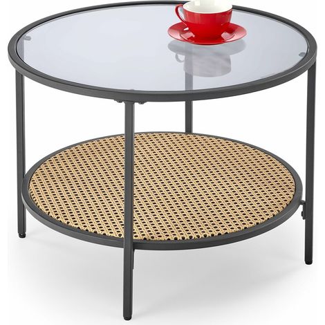 Mesa de centro Houston 1575 , 45x0x0cm, Diámetro: 60, Vidrio templado, Redonda (1/5)
