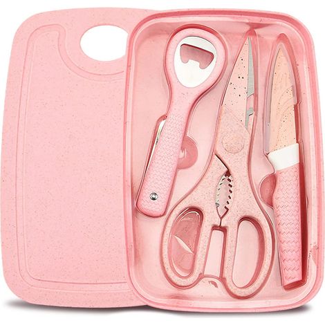 In 1 Camping Cutting Board for Kitchen Dishwasher Safe, Plastic Cutting Board Non Slip, Plastic Cutting Board Set and Paring Knife with Kitchen Scissors Bottle Opener Peeler Serving Tray (1/5)