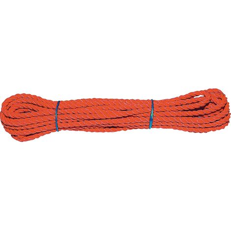 Corde polyvalente L.10m Ø8mm orange (1/2)