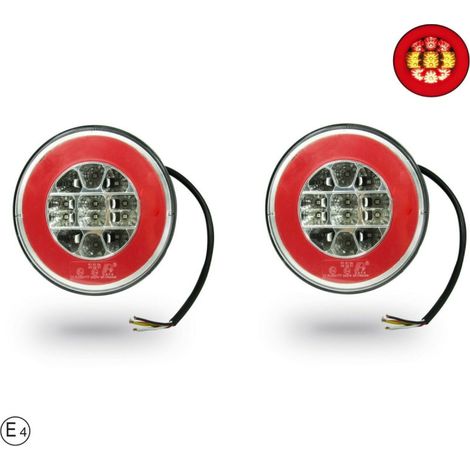 LED-Rücklicht-Set, rund, Hamburger-Typ, 12V-24V, E4, Ø14 cm