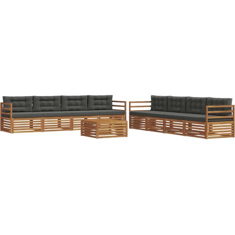 Outdoor-Sofagarnitur 9 Stk. Natur und Anthrazit vidaXL (1/5)