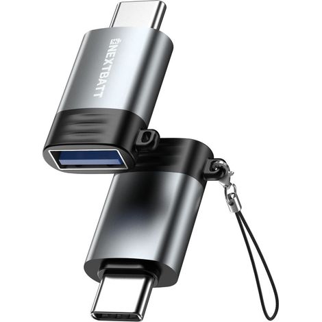 Nextbatt Usb A Buchse Auf Usb C Adapter Schwarz Grau
