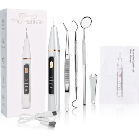 Nettoyeur de dents électrique à ultrasons haute fréquence vibrant pour enlever les calculs dentaires tartre beauté dentifrice Home Avec un lave - dents (1/5)
