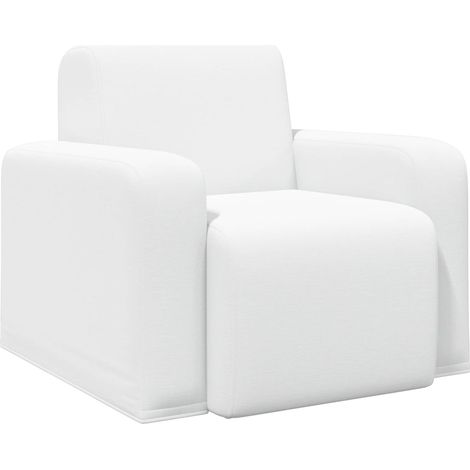Fauteuil Blanc Tissu vidaXL (1/5)