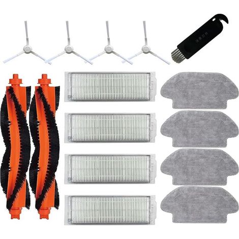 Accesorios de repuesto para aspiradoras robot Xiaomi Vacuum-Mop 2S, S12, S10 y Mop Pro: 4 paños de microfibra + 4 filtros + 4 cepillos laterales (1/5)