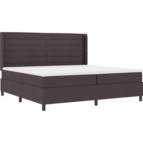 vidaXL Testiera regolabile - Letto a Sorgente LED Marrone Scuro 200 x 200 cm Tessuto (1/5)
